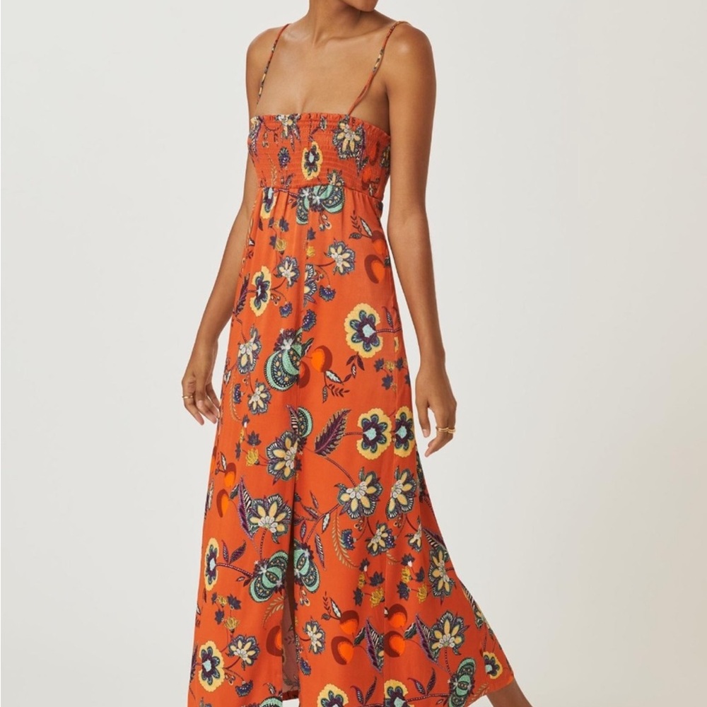 Anthropologie Maeve Floral Cross Back Maxi Dress